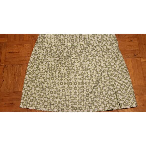 IZOD green white stretch skort lime green and white hearts SIZE 10 w side zipper - Picture 2 of 8